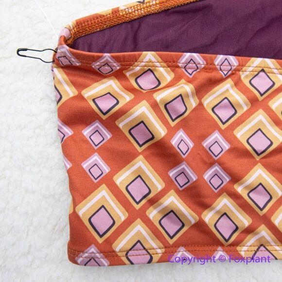 NEW Beth Richards Gina bikini top in Triangle geo print , saffron, size‎ XL - Picture 9 of 13